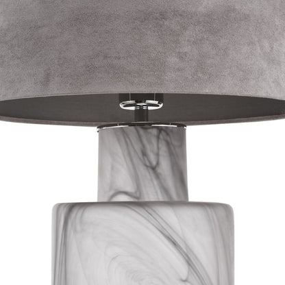 Wanda Grey & Smoked Glass Table Lamp