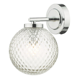 Wayne IP44 Polished Chrome Glass Wall Light