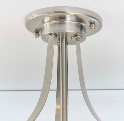 Welles Satin Chrome and Glass Semi-Flush Ceiling Light