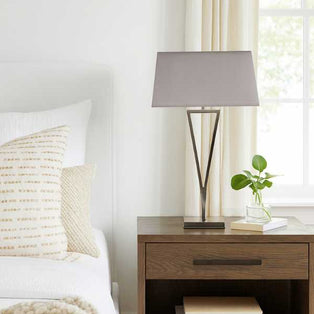 Lizzie Chrome & Mocha Touch Table Lamp