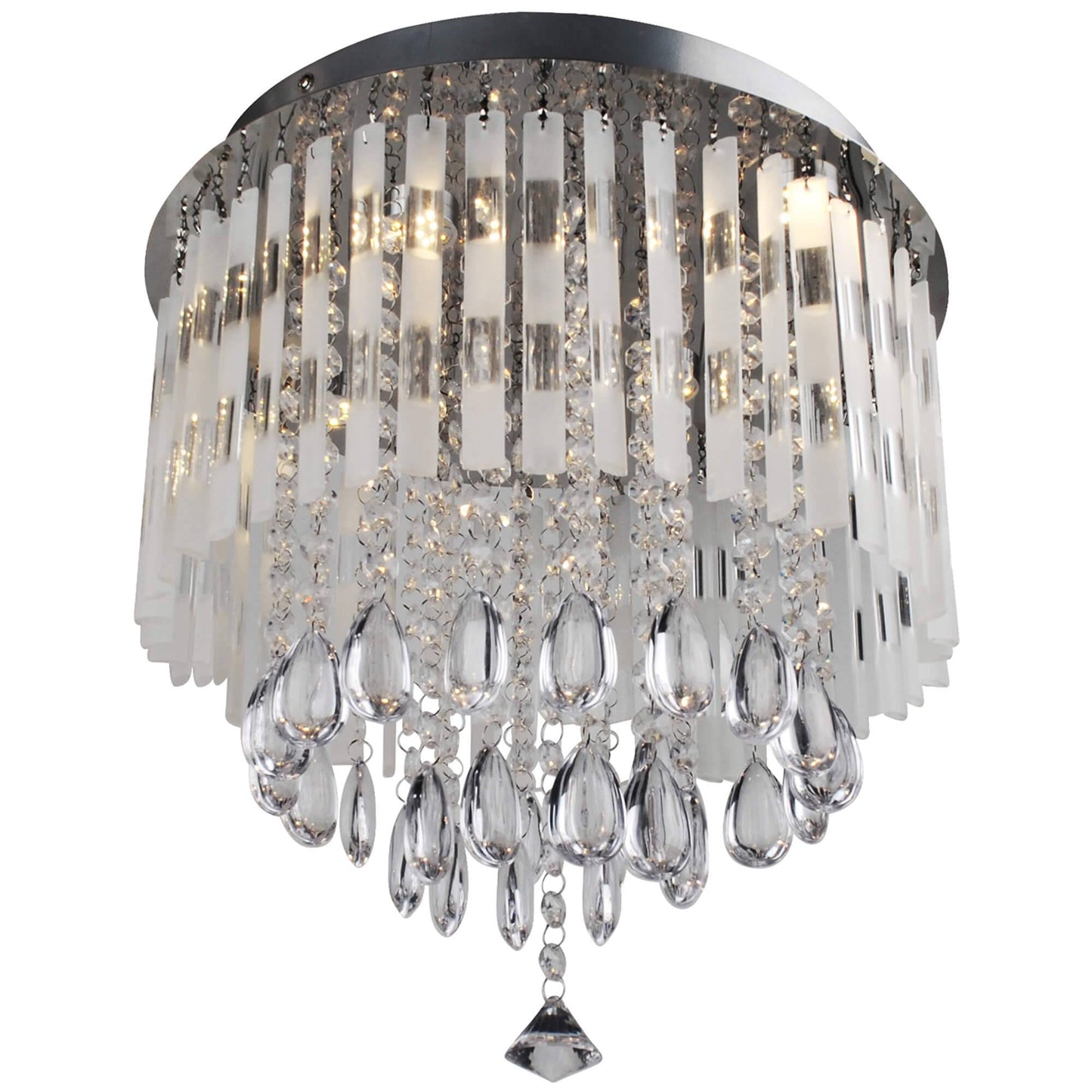 Clair LED Semi Flush Ceiling Light Polished Chrome