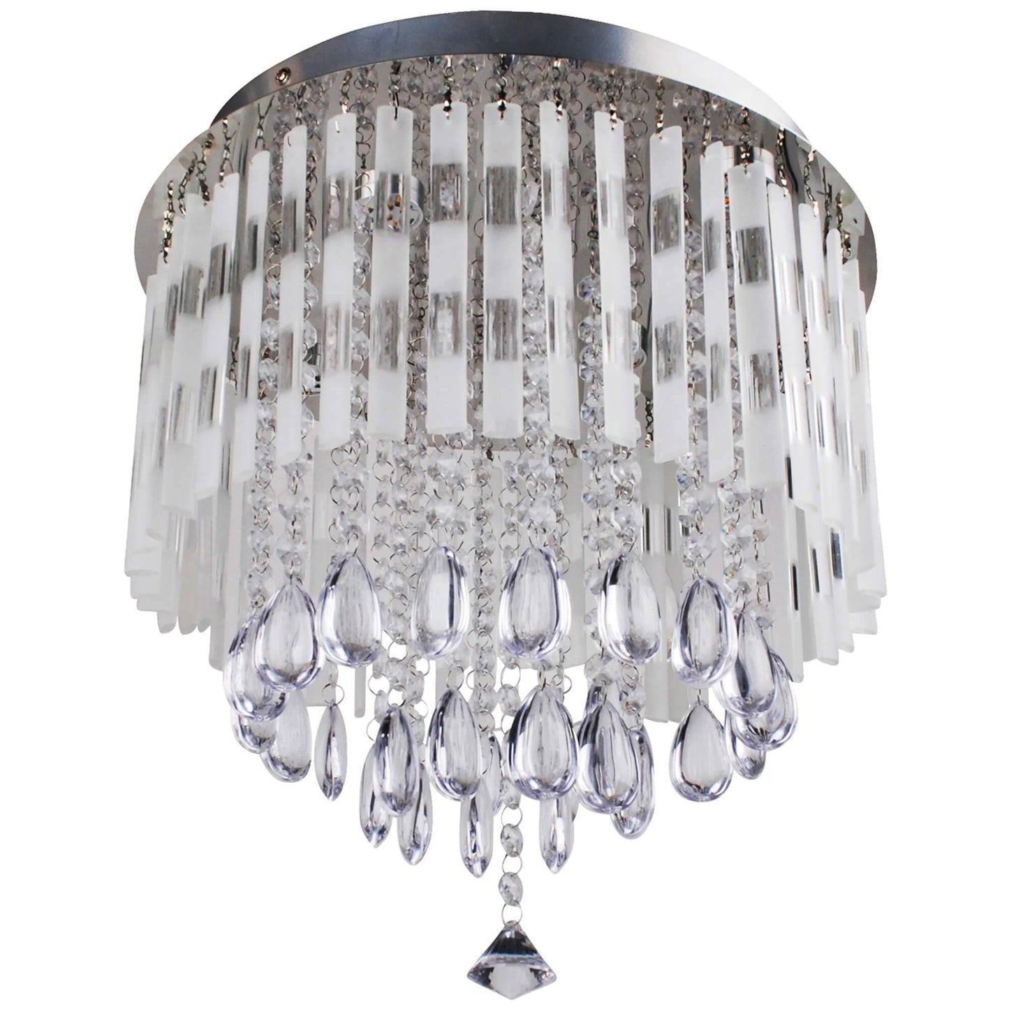 Clair LED Semi Flush Ceiling Light Polished Chrome