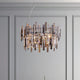Onega 3 Light Chrome & Champagne Glass Pendant Ceiling Light