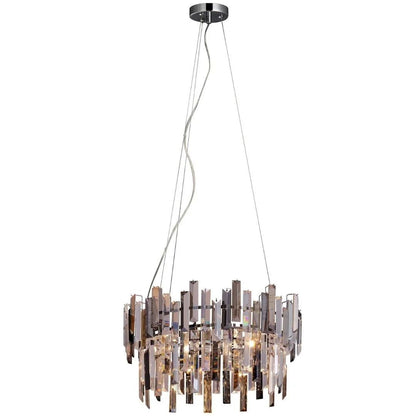 Onega 3 Light Chrome & Champagne Glass Pendant Ceiling Light