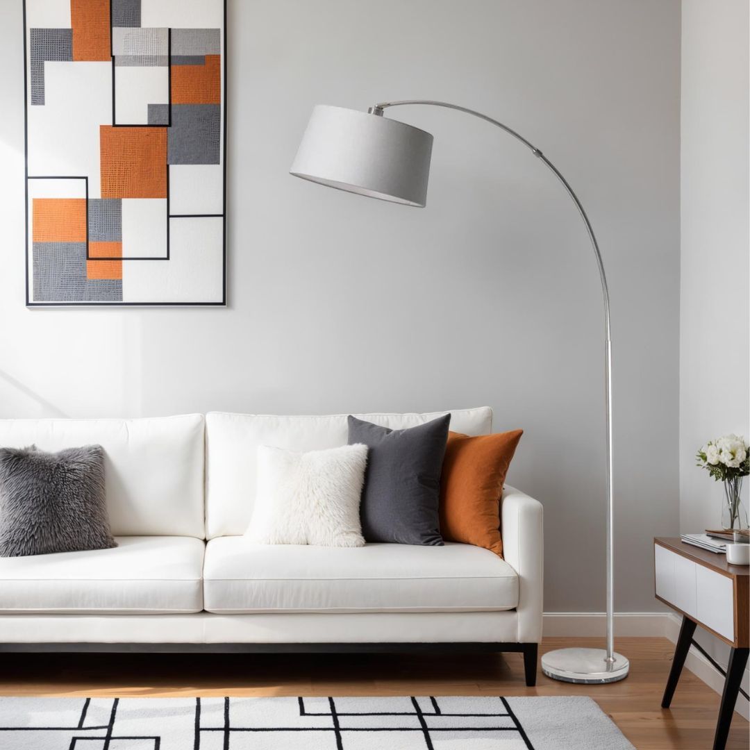 Jive Satin Chrome Arc Floor Lamp