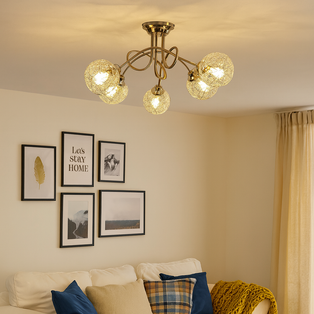 Orinoco 5 Light Chrome Semi Flush Ceiling Light