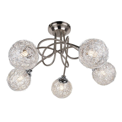Orinoco 5 Light Chrome Semi Flush Ceiling Light
