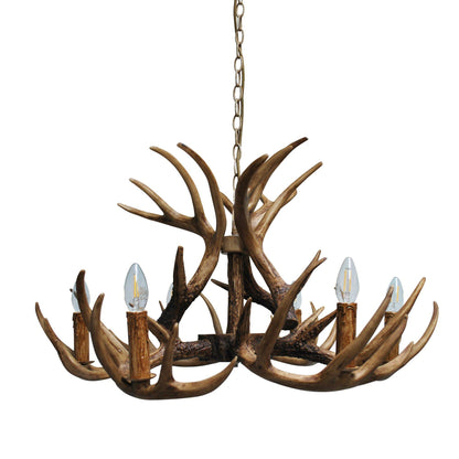 Lochranza Rustic Antler 6 Light Pendant Ceiling Light