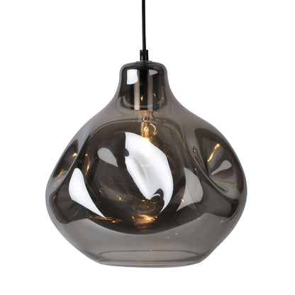 Miles Smoked Dimpled Glass Pendant Ceiling Light