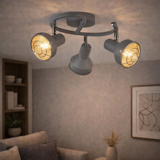 Costello Matt Grey 3 Light Ceiling Spotlight