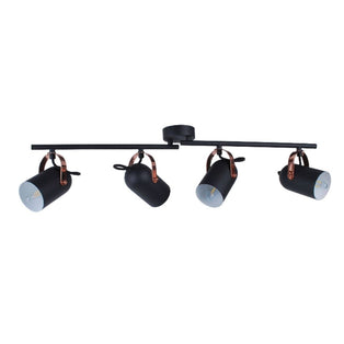 Letto Black and Copper 4 Light Ceiling Spotlight Bar