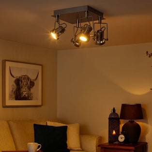 Sage Satin Nickel 4 Light Ceiling Spotlight Plate