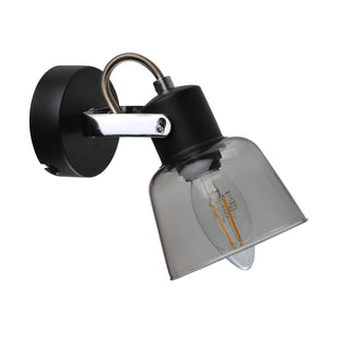 Zach Black Spotlight with Glass Shade