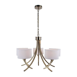 Justina Antique Brass 5 Light Chandelier