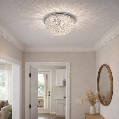 Donte Polished Chrome & Acrylic LED Small Flush Ceiling Light