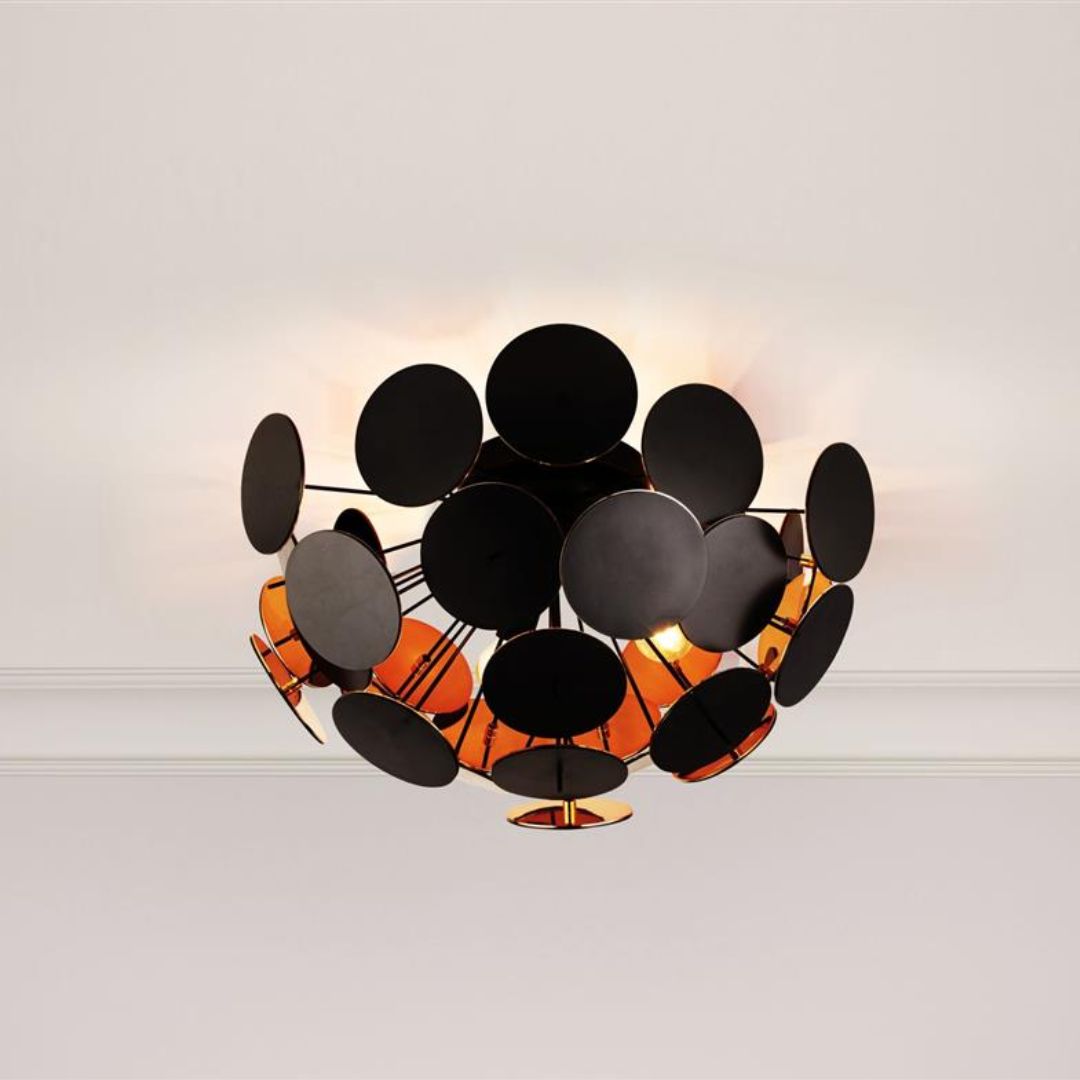 Copperhead Black and Copper Semi Flush Sputnik