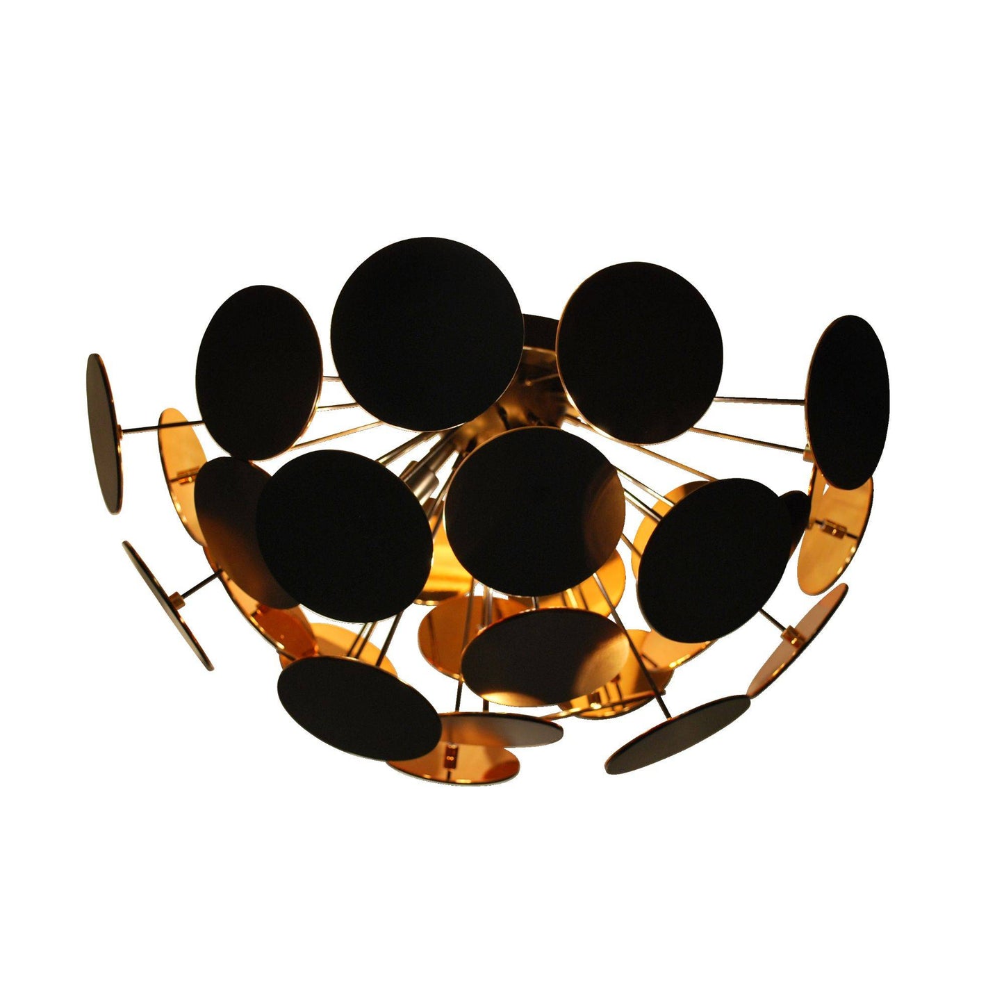 Copperhead Black and Copper Semi Flush Sputnik