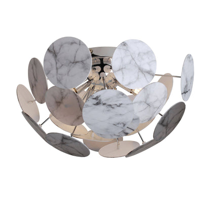 Keegan White Marble Semi Flush Ceiling Light