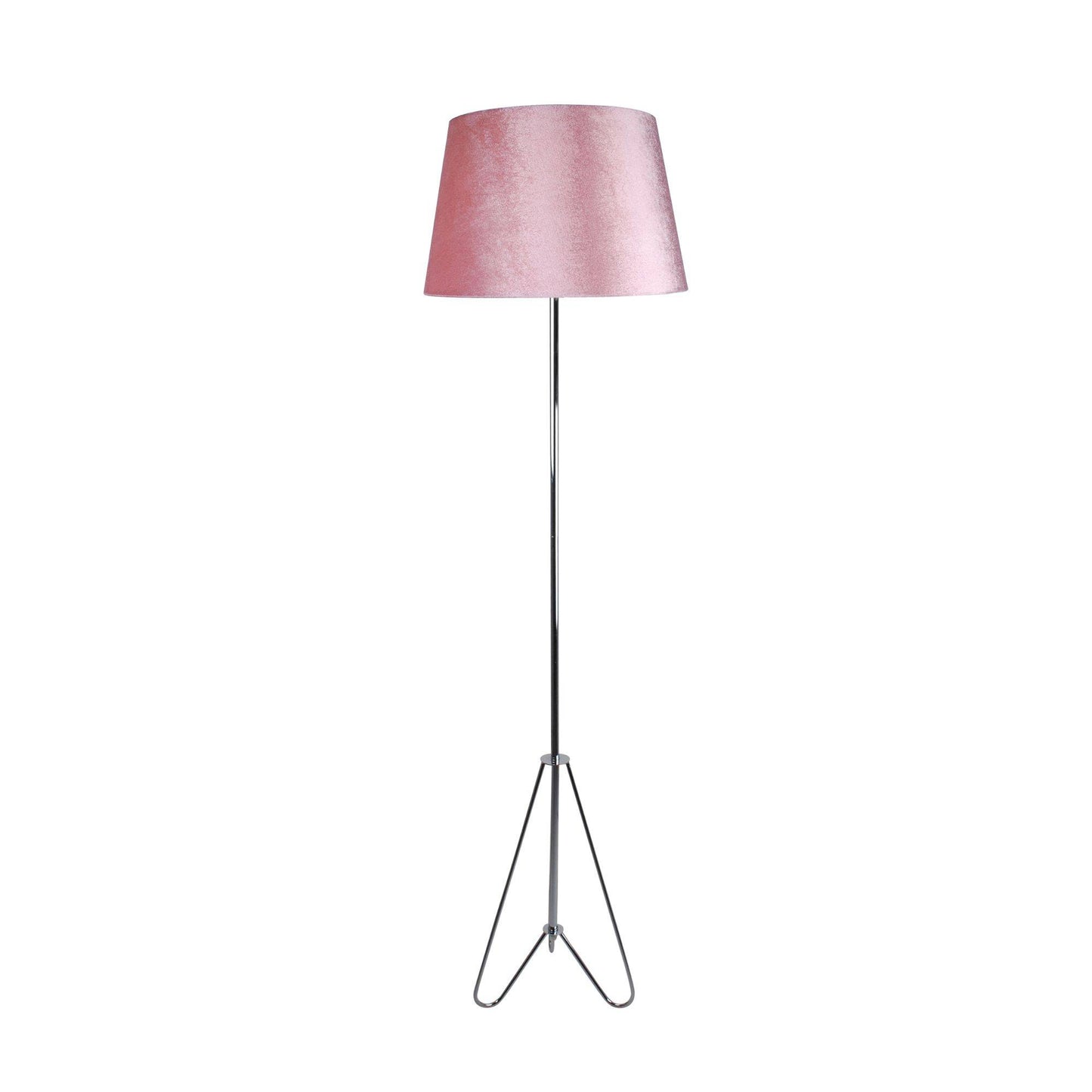 Katya Blush Pink and Polished Chrome 160cm Floor Lamp