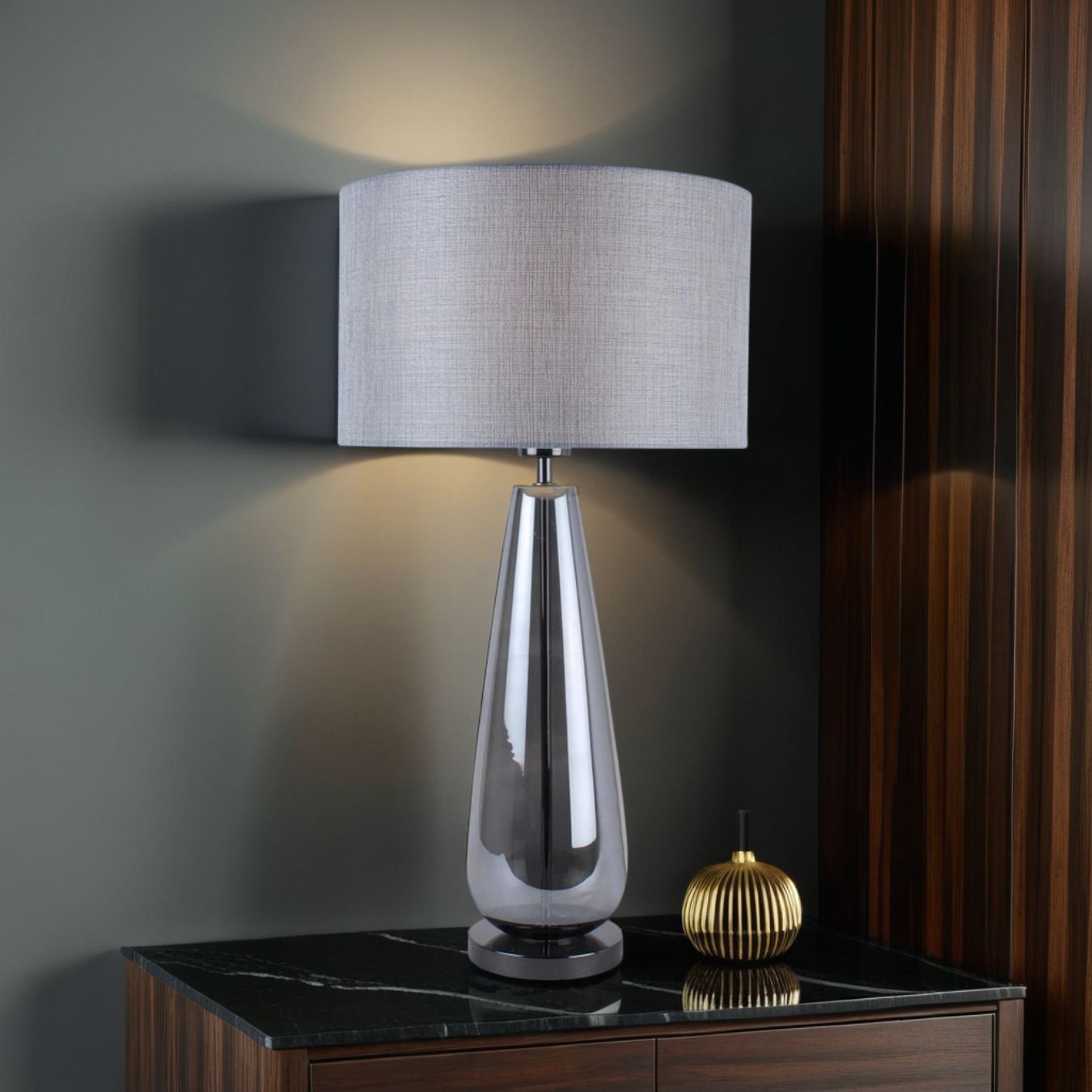 Tulisa Tall Smoked Glass Table Lamp