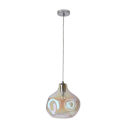 Miles Iridescent Dimpled Glass Pendant Ceiling Light