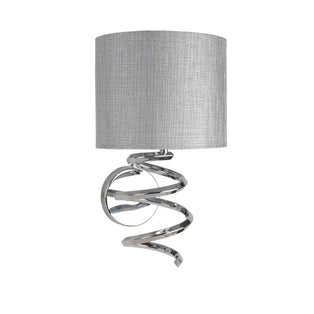 Kasi 1 Light Polished Chrome Wall Light with Grey Shade