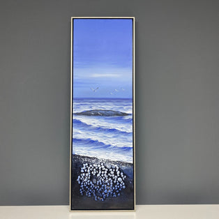 Beach Shells 2 Painted Canvas with Silver Frame 40x120
