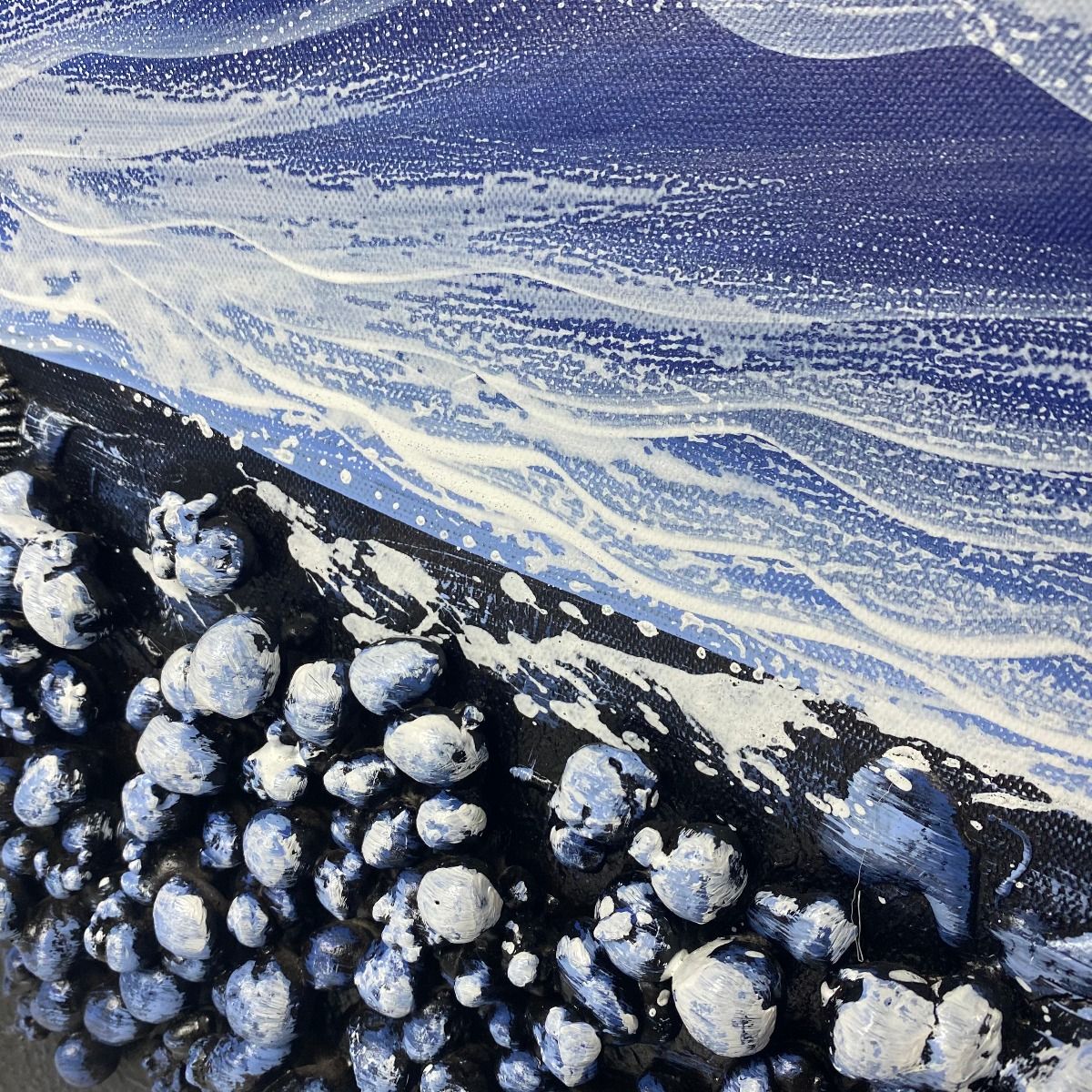 Beach Shells 3 Painted Canvas with Silver Frame 40x100