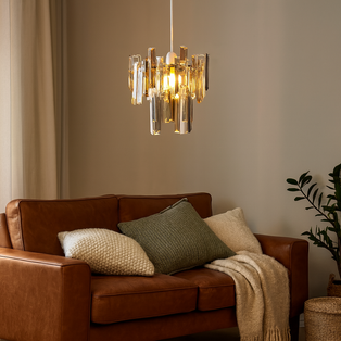 Onega Champagne and Smoked Glass Easy Fit Pendant Shade