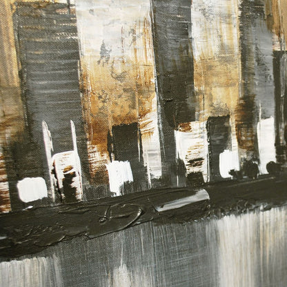 Cityscape Natural Canvas with Black Frame 100x80cm