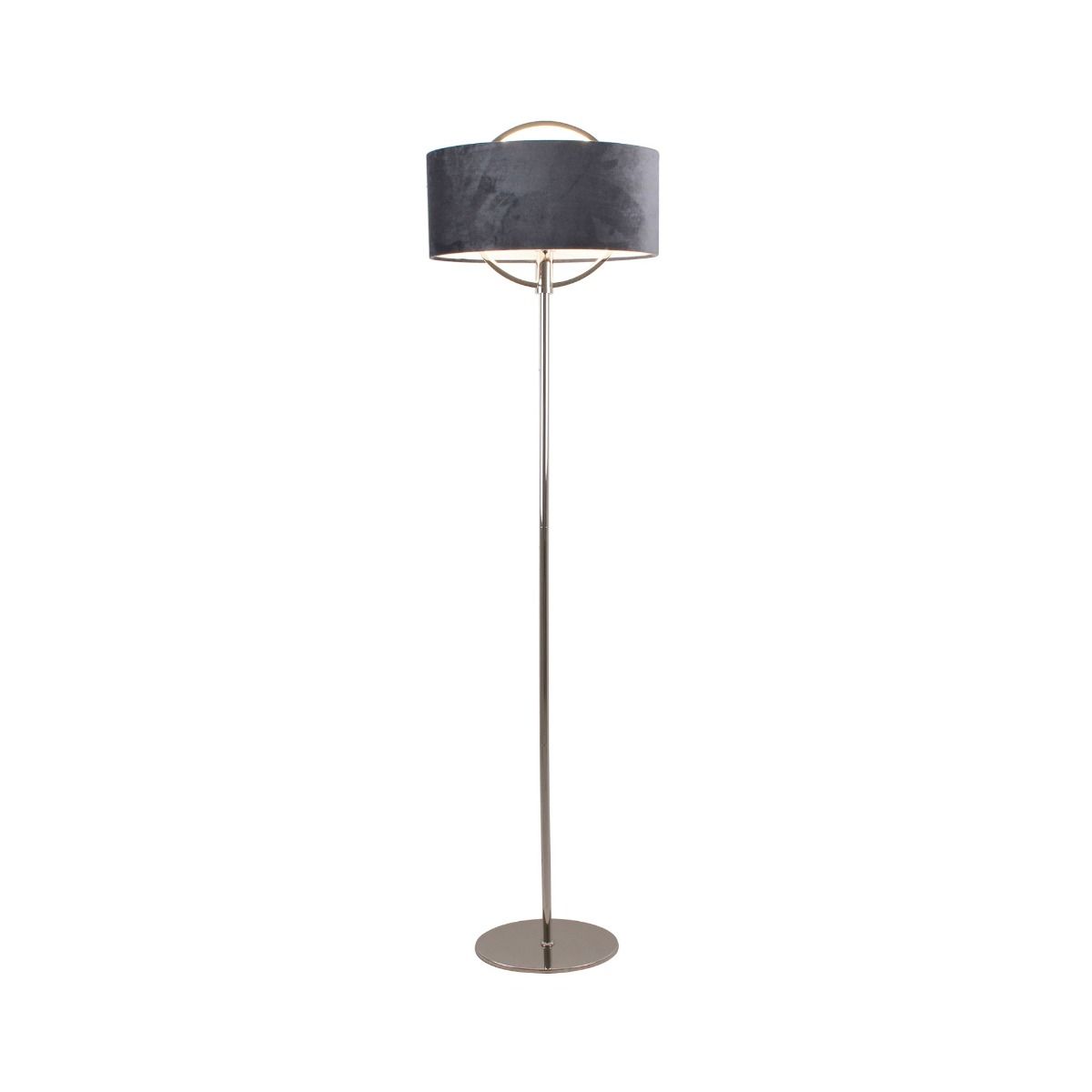 Lodato Polished Nickel LED Floor Lamp with Grey Shade
