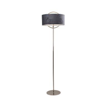 Lodato Polished Nickel LED Floor Lamp with Grey Shade