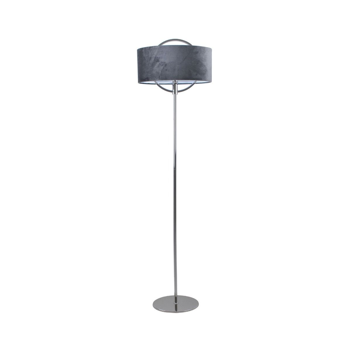 Lodato Polished Nickel LED Floor Lamp with Grey Shade