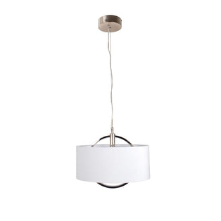 Lodato LED Warm White Polished Nickel Pendant Ceiling Light with White Velour Shade