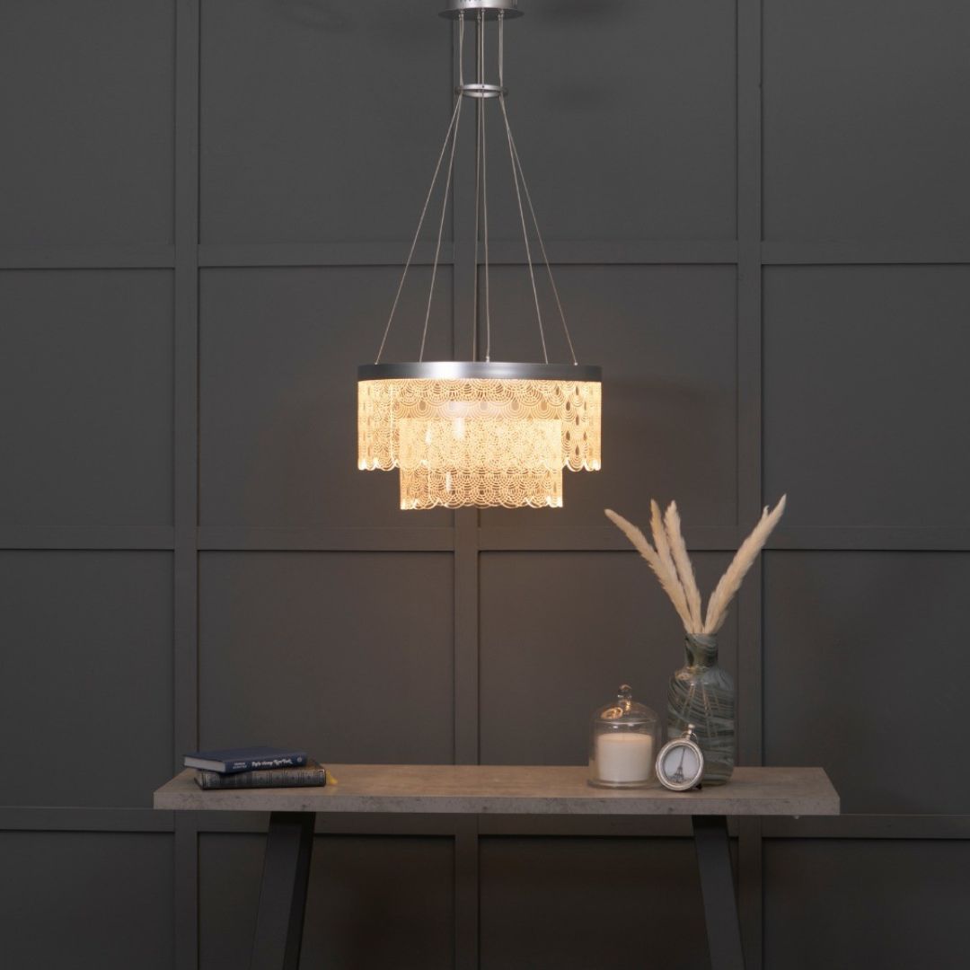 Letzia 2 Light Tiered Scallop LED Pendant Ceiling Light