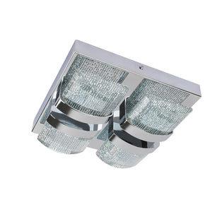 Liana LED 4 Light Panel Flush Fitting Warm White LED Polished Chrome Flush Ceiling Light