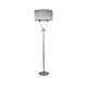 Justina 2 Light Polished Chrome Floor Lamp with Silver Thread Shade