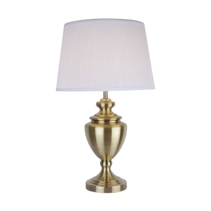 Giona Large Urn Lamp Antique Brass 1 Light Table Lamp with Ivory Shade