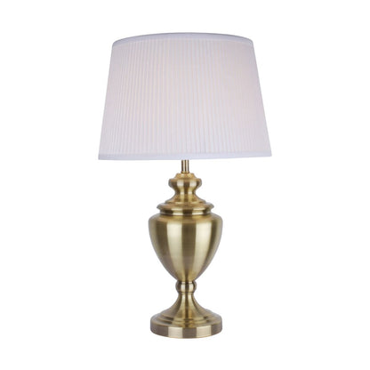 Giona Antique Brass Table Lamp with Ivory Shade