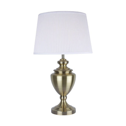Giona Antique Brass Table Lamp with Ivory Shade