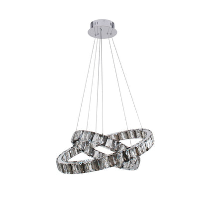 Ausilia 2-Ring Pendant Smoked Glass Ceiling Light