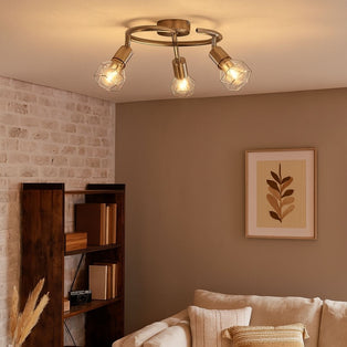 Arrigo 3 Light Satin Nickel Flush Ceiling Light