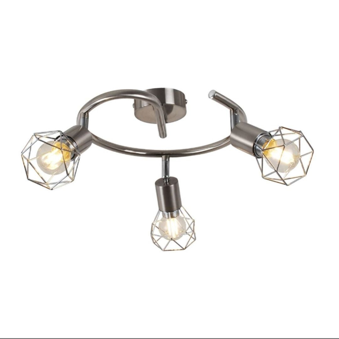 Arrigo 3 Light Satin Nickel Flush Ceiling Light