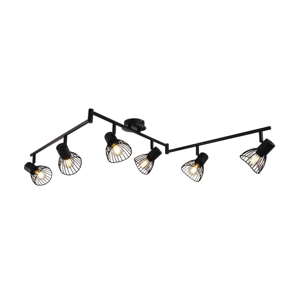 Narciso 6 Light Split Bar Black Ceiling Light