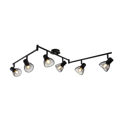 Narciso 6 Light Split Bar Black Ceiling Light
