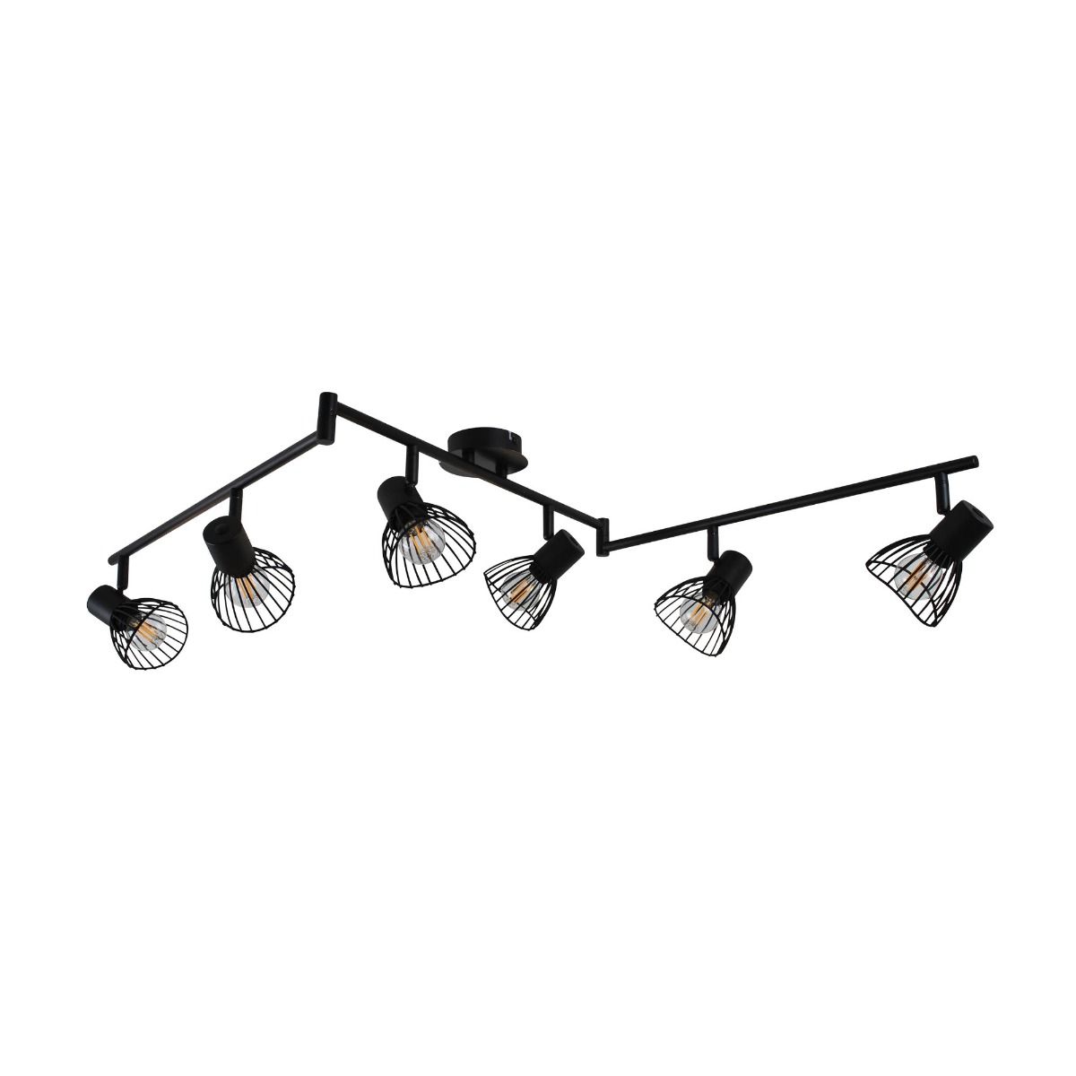 Narciso 6 Light Split Bar Black Ceiling Light