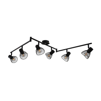 Narciso 6 Light Split Bar Black Ceiling Light