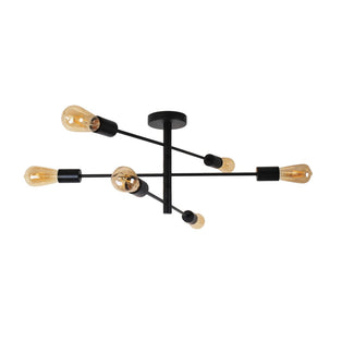 Gosto 6 Light Semi Flush Ceiling Light Black