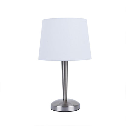 Sergio 1 Light Satin Nickel Tapered Metal Touch Table Lamp