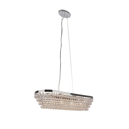 Susanna 4 Light Polished Chrome & Jewel Bead Linear Ceiling Pendant